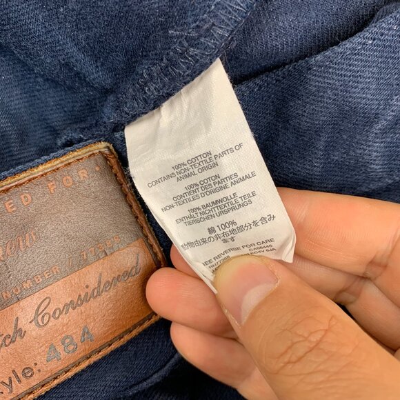 J Crew Mens Pants 36 Dark Blue Jeans 484 Slim Tapered Rigid Made In USA 36x28 - Picture 9 of 13